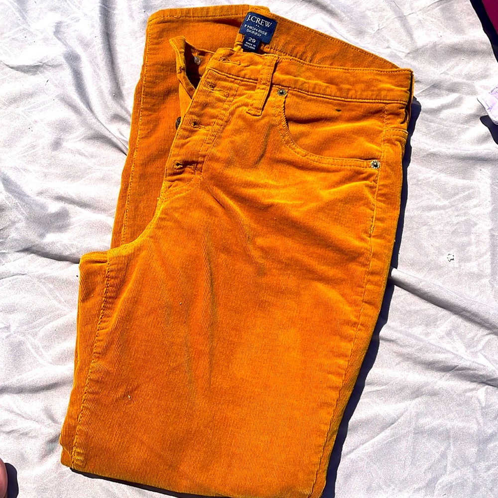 J Crew womens cords ankle length straight leg, size EURO 29, button fly